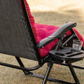 Outsunny Zero Gravity Chair, Folding Reclining Lounge Chair With Padded Cushion, Side Tray For Indoor And Outdoor, Supports Up To 264 Lbs., Red Red Steel