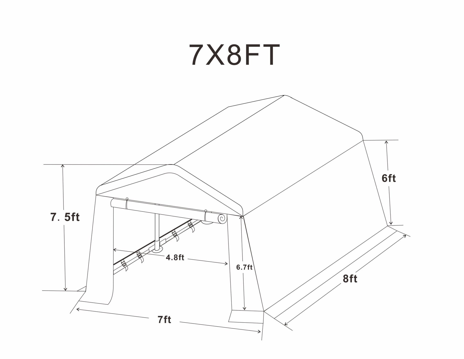 7X8 Ft Outdoor Portable Gazebo Storage Shelter Shed With 2 Roll Up Zipper Doors & Vents Carport For Motorcycle Waterproof And Uv Resistant Anti Snow Portable Garage Kit Tent, Sand Sand No Foundation Needed Garden & Outdoor American Design,American