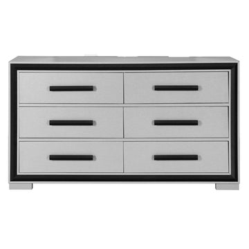 Adelaide Grey Black Dresser Black Solid Wood Mdf