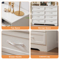 Modern 3 Drawer Bedroom Chest Of Drawers With 8 Drawers Dresser, Clothes Organizer Metal Pulls For Living Room, Bedroom, Hallway, White, 47.6 L X 15.7 W X 36.7 H 5 Or More Drawers White White Drawers Included Particle Board Mdf