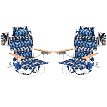 2Pcs Backpack Beach Chairs For Adults Beach Towel Backpack Beach Chairs For Adults 5 Position Chair With Pouch Folding Lightweight Positions Back Pack 13 Inch High Colorful Aluminium