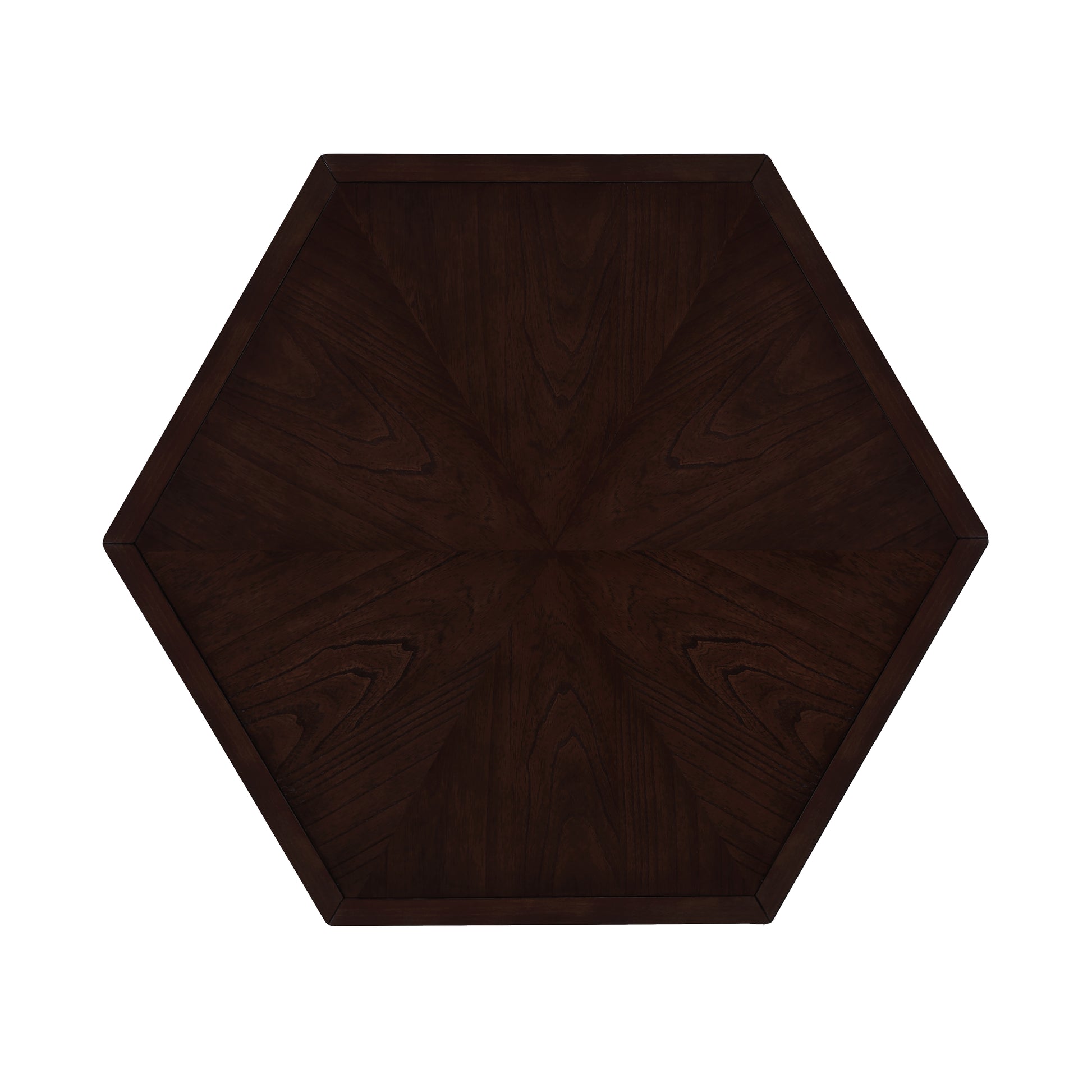 2 Tier Retro Hexagon Living Room Solid Wood Coffee Table With Shelf & Drawer, 36'' Mid Century Center Coffee Table For Living Room, Office. Light Espresso Light Espresso Pine