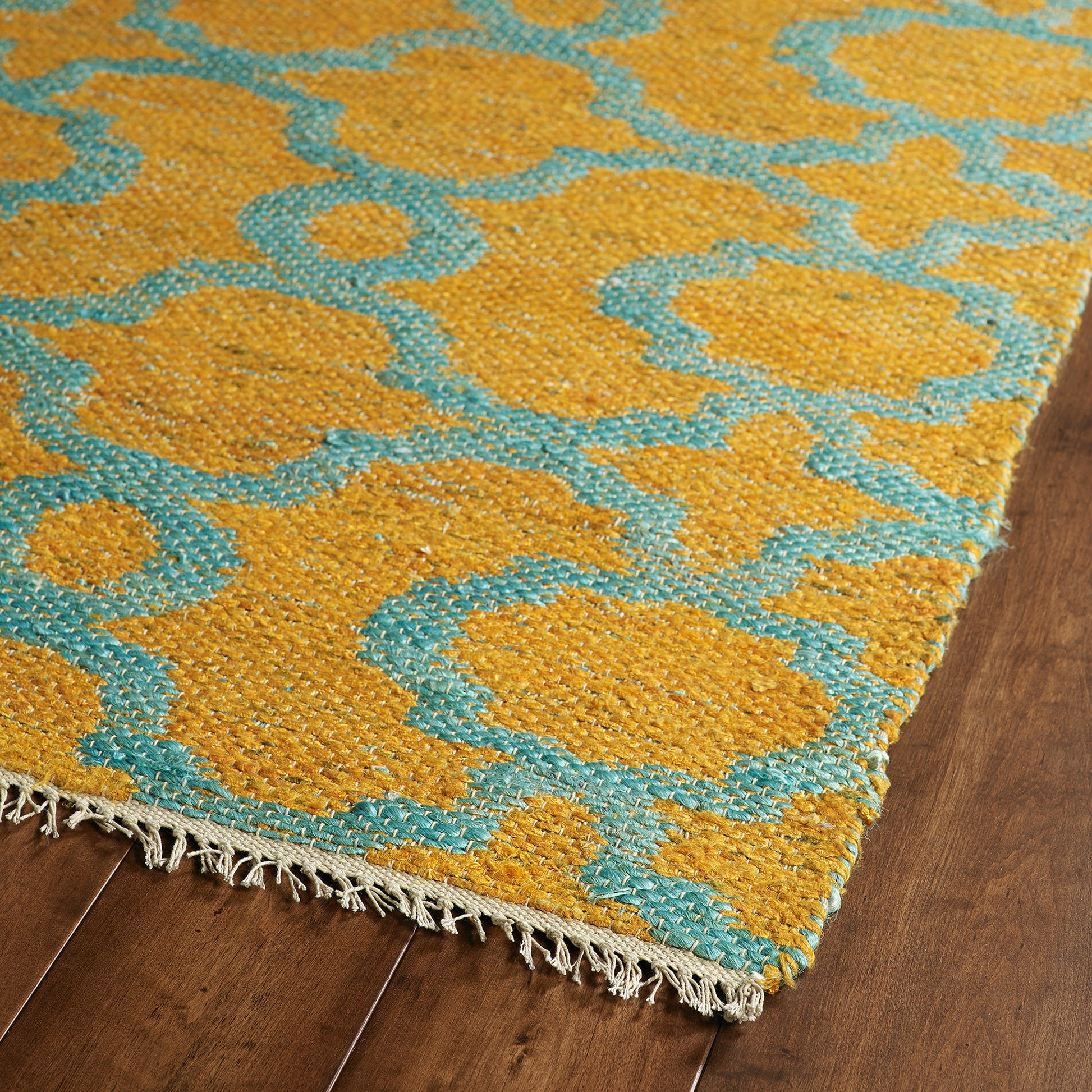 Casual, Contemporary, Modern, Transitional, Kids, Textured Loop Pile 5' X 7'9" Rectangle Area Rug Turquoise Jute