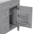 30'' Bathroom Vanity With Top Sink, Modern Bathroom Storage Cabinet With 2 Drawers And A Tip Out Drawer, Single Sink Bathroom Vanity Grey Modern Mdf Ceramic,Solid Wood Mdf