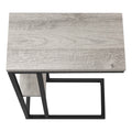 Accent Table, C Shaped, End, Side, Snack, Living Room, Bedroom, Grey Laminate, Black Metal, Contemporary, Modern Grey Particle Board