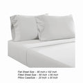Ivy 4 Piece Queen Size Cotton Ultra Soft Bed Sheet Set, Prewashed, White White Cotton