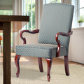 Delaney Blue Gooseneck Arm Chair Blue Foam Wood Fabric