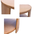 Round Coffee Table With Shelf Natural Mdf