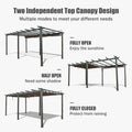 11 X 20 Ft Outdoor Living Outdoor Retractable Pergola With Weather Resistant Canopy Aluminum Garden Pergola Patio Grill Gazebo For Courtyard Dark Gray Dark Gray Rectangular Manual Uv Resistant Aluminum