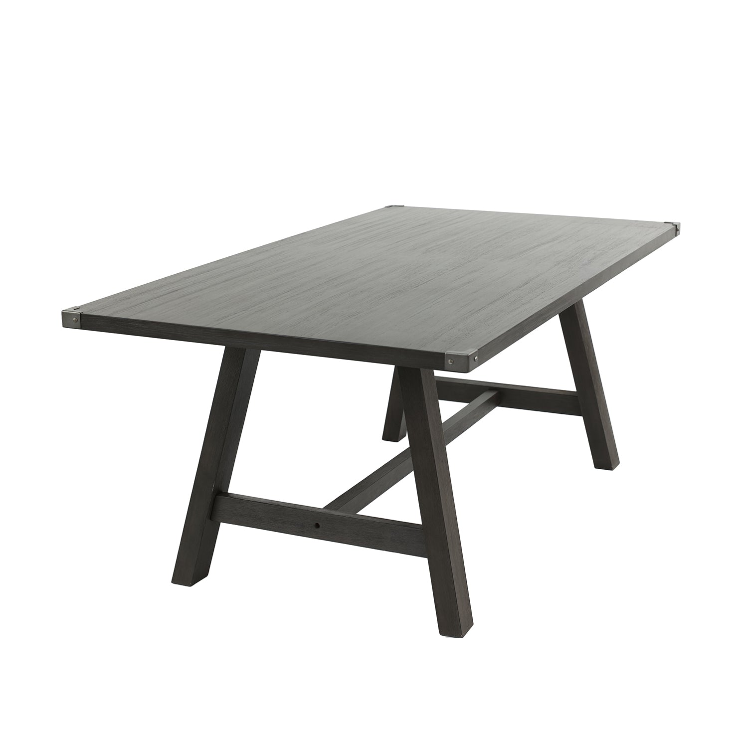 Rectangular Wooden Dining Table In Grey Finish Grey Seats 6 Dining Room Rectangular Mdf,Rubber Wood