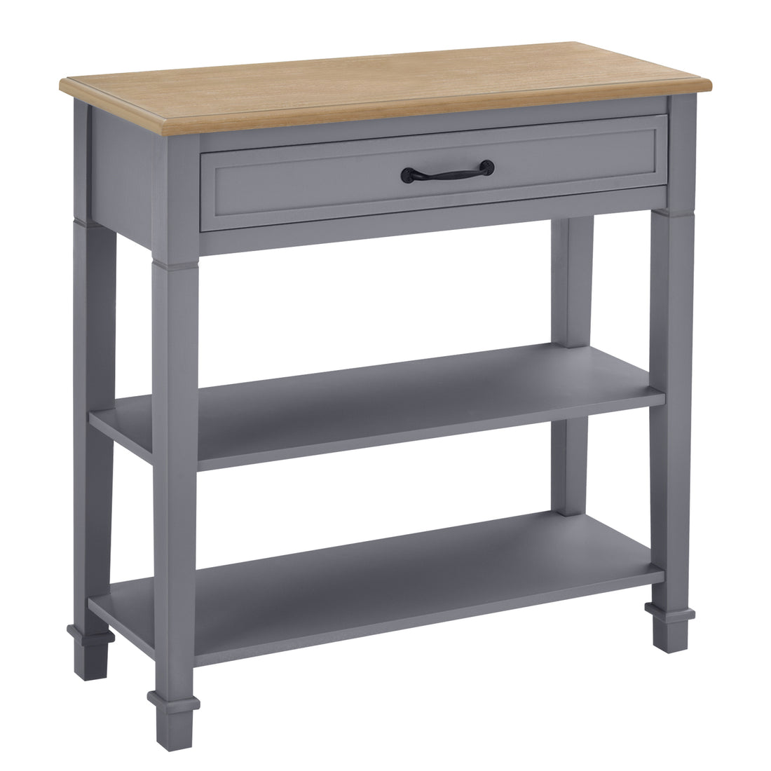 Homcom Modern Style Sofa Console Entry Hallway Table With Drawer And Shelves, Sturdy Build, And Large Storage, Grey Grey Mdf