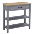 Homcom Modern Style Sofa Console Entry Hallway Table With Drawer And Shelves, Sturdy Build, And Large Storage, Grey Grey Mdf