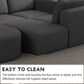 104.32*74.8 Modular Sectional Sofa Sleeper Couch, Sectional Sofa With Chaise And Ottoman, Convertible U Shaped Modular Sofa Set. Compressed Sponge, Dark Grey. Combo 2A 2B 2D Dark Grey Primary Living Space Soft Minimalist,Modern Foam Spring 6 Seat