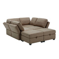 Oversized Modern 6 Seat Upholstered Sofa, Large Sectional Sofa With Storage Seats And Ottomanssofa Bed With Thick And Soft Cushions At All Sidesadjustable Arms And Backs Brown Brown Polyester 4 Seat