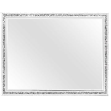 Almera Glitter White Mirror White Rubber Wood