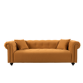 Wks12 Retro Medieval Style Sofa, Orange, Full Installation Only Needs To Install Feet Can Be Used, With 2 Throw Pillows Orange Retro Fabric 2 Seat