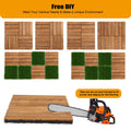 36Pcs Diy Wood Plastic Carbonized Floor, 8Pcs Simulated Lawn, Waterproof And Sunscreen Transform Your Outdoor Space Wood Wood Plastic