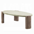 Weathered Grey And Oak Oblong Coffee Table Oak Primary Living Space Contemporary Oval Cement