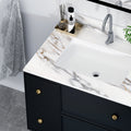 31 Inch Marble Vanity Top, Bathroom Vanity Top With Undermount Rectangular Middle Sink And 4