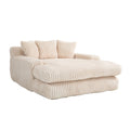 Coolmore Corduroy Lazy Sofa With 3 Back Pillows,Comfy Sofa Deep Seat Couch For Living Room,Club Beige Beige Primary Living Space Foam Corduroy 1 Seat