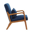 Coolmore Modern Accent Chair, Solid Wood Padding Lounge Armchairs With One Pillow For Living Room, Bedroom, Guest Room Navy Navy Brown Primary Living Space Modern Rubberwood Foam Velvet