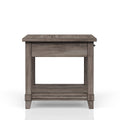 End Table W Storage Drawer & Usn Gray Solid Wood Mdf