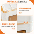 Stackable Plastic Storage Bins With Lids Foldable Storage Boxes With Doors & Wheels, Portable And Lockable Organizer Boxes For Living Room, 80Qt 4 Pack White Plastic