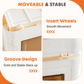 Stackable Plastic Storage Bins With Lids Foldable Storage Boxes With Doors & Wheels, Portable And Lockable Organizer Boxes For Living Room, 37Qt 3 Pack White Plastic