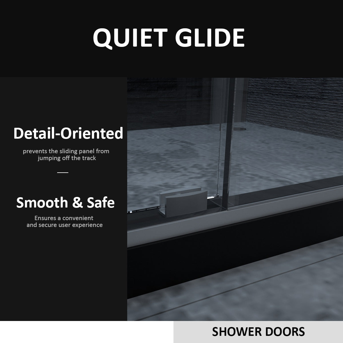 Frameless Sliding Shower Door 58 60 In. W X 76 In. H, Bathroom Sliding Door With 5 16" Clear Tempered Glass, Chrome Finish, Designed For Smooth Door Closing Chrome Stainless Steel