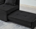 Chair Bed 4 In 1 Convertible Recliner Couch Sleeper Sofa Bed W Sturdy Wood Frame For Living Room, Bedroom, Small Space Polyester Upholstery Black Black Foam Polyester 1 Seat