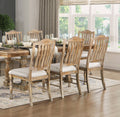 Traditional Dining Set 9Pc Extendable Table And 8 Side Chairs Wheat Finish Wooden Dining Kitchen Furniture Wood Wood Wheat Seats 8 Wood Dining Room Removable Leaf Extendable Trestle Rectangular