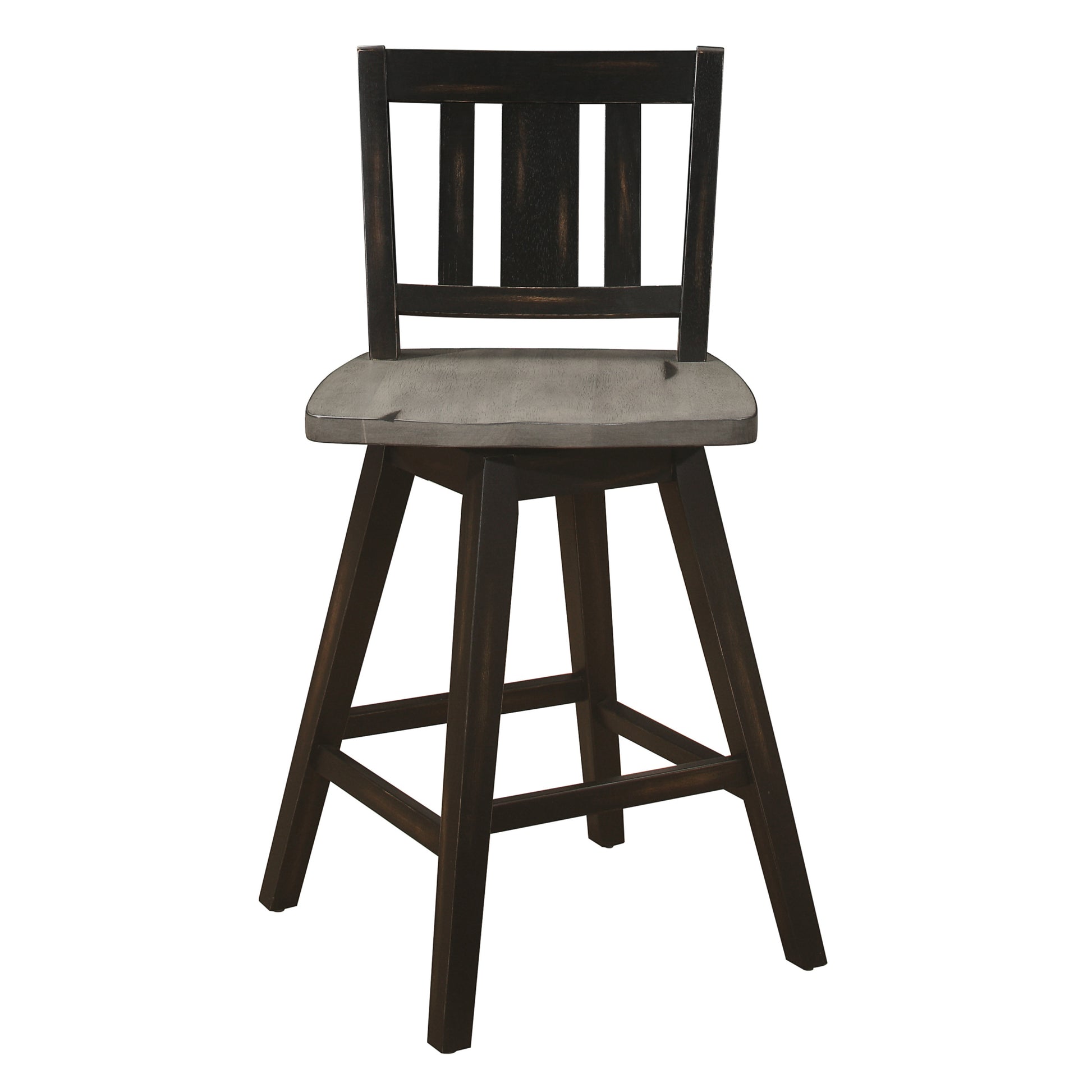 Counter Height Chairs Set Of 2, Black Gray 360