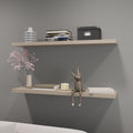 Greer Floating Shelf In Melamine X2,Taupe Taupe Minimalist,Modern Particle Board Melamine