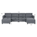 Modern Large Sectional Sofa, U Shape Modular Sectional Couch With Storage Function,123