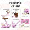 A14116 Ecarpat Kids'Bike Girls Bike 14 Inch Wheels,1 Speed Child Bicycles For 2 4 Years,With Removable Training Wheels Baby Toys,Front V Brake,Rear Holding Brake Pink Steel