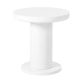 Easy Assembly Nesting Coffee Table Set Of 2, Cream Style Cloud Coffee Table With Round Small Side Table, Irregular Center Table With Thick Legs For Living Room, White, 39.3''X 13.7'', 15.7'' White