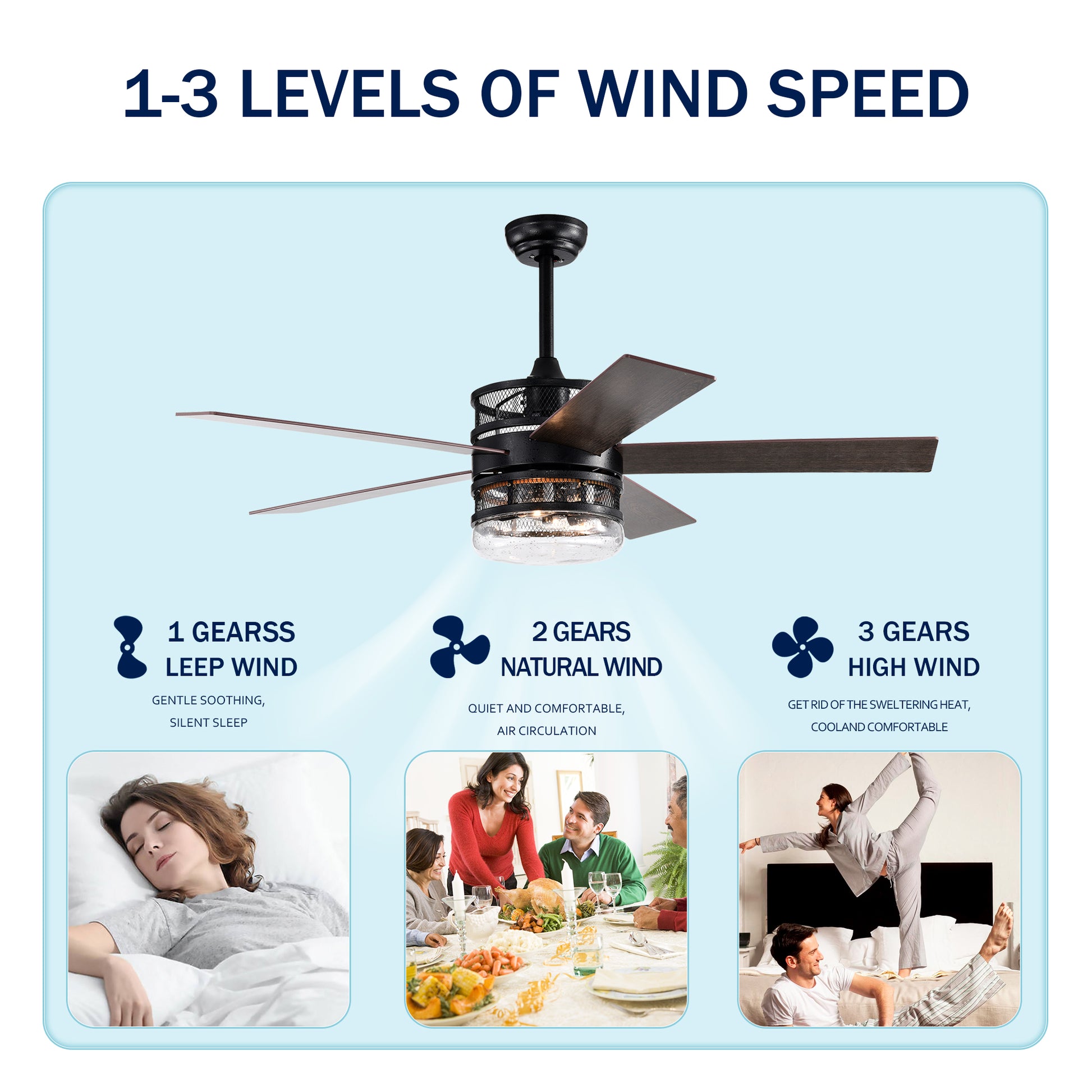 52 Inch 5 Blade Lighted Ceiling Fan With Remote Controlglass Shade Optional Remote Matte Black Matte Black American Design,American Traditional,Classic,Contemporary,Farmhouse Plywood Metal