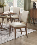 Modern Design Set of 2 Side Chairs Fabric Upholstered brown mix-dining room-modern-side chair-wood
