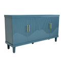 59.84''Large Size 4 Door Cabinet, Same As Living Room, Kitchen, Bedroom, Hallway Blue Blue Solid Wood Mdf