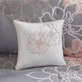 Printed Cotton Sateen Comforter Set Grey Peach Twin Twin Xl Twin Grey Peach Polyester