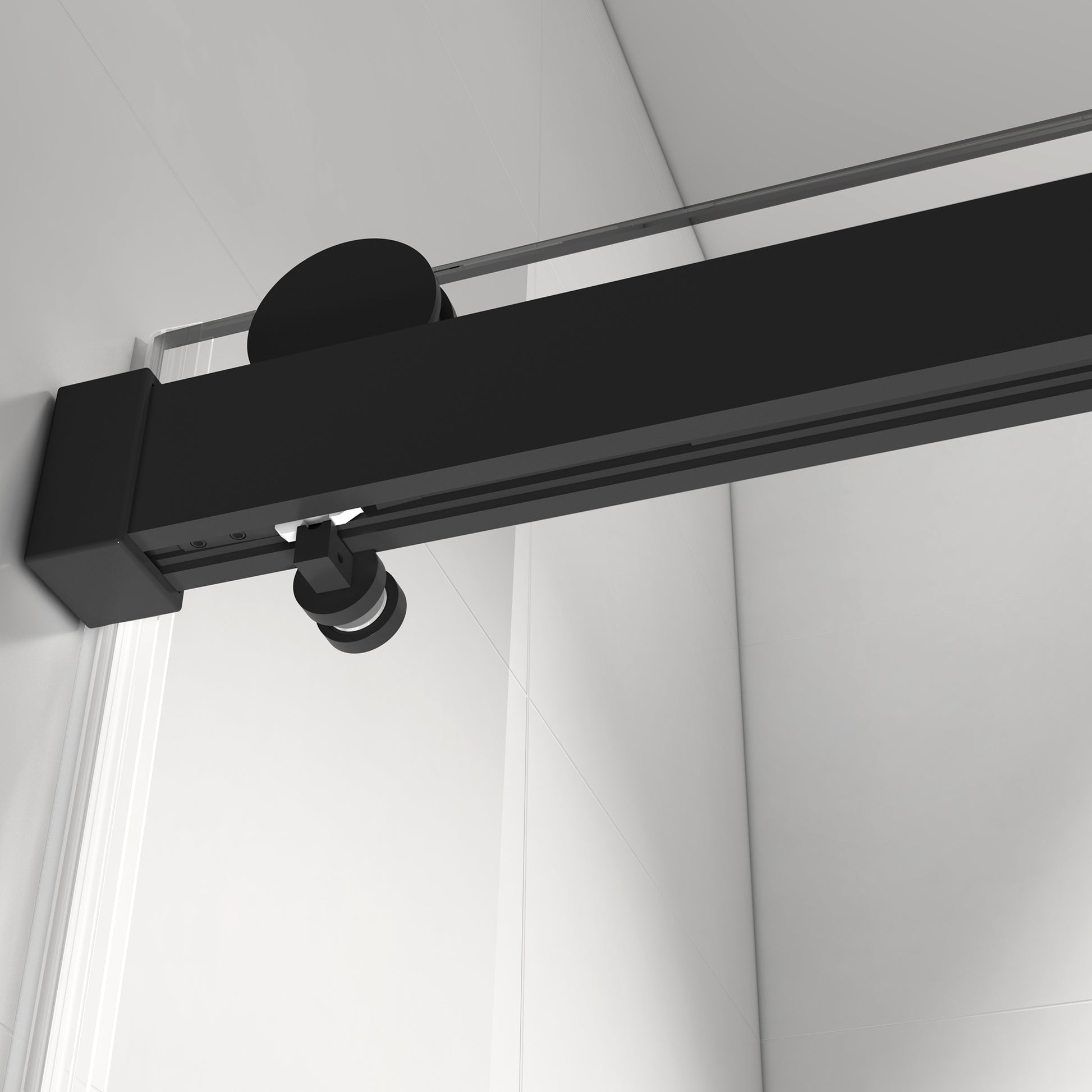 Roller Set With Wall Brackets And Anti Jump Knobs Only, 24D01P08 Mbx Matte Black Stainless Steel