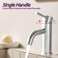 Bathroom Faucet Single Hole Modern Bathroom Sink Faucet Vanity Bathroom Faucet One Brushed Nickel Deck Mounted Cartridge Valve Single Hole Faucets Bathroom Modern 1 Hole Faucets Stainless Steel