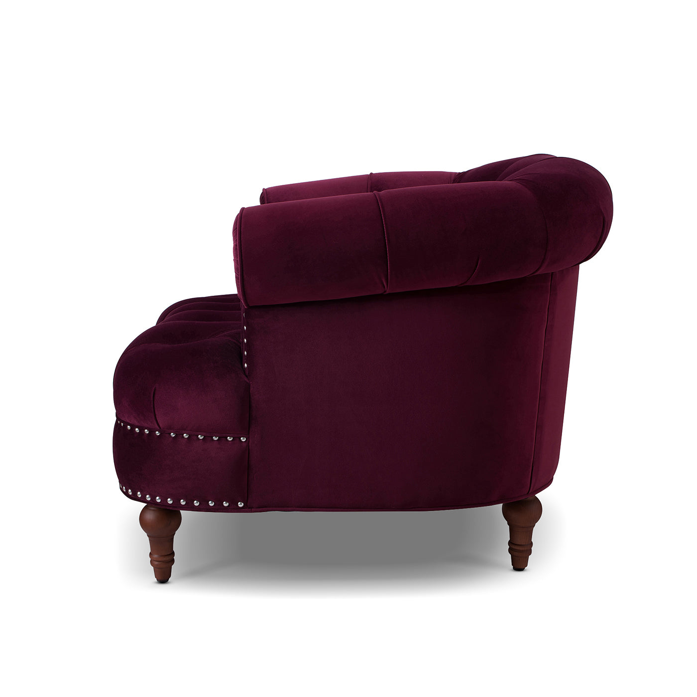 La Rosa Victorian Tufted Upholstered Accent Chair, Burdy Velvet Burgundy Foam Velvet