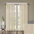 Solid Crushed Curtain Panel Pair 2 Pcs Window Panels Cream Polyester