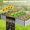 8X4X1.5 Ft Galvanized Raised Garden Bed, Outdoor Planter Garden Boxes Large Metal Planter Box For Gardening Vegetables Fruits Flowers, Silver Silver Garden & Outdoor Steel