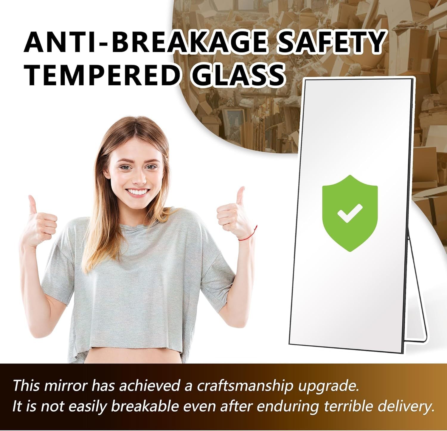 Dolonm 64X21 Inch Full Length Mirror, Aluminum Alloy Frame Floor Mirror, Large Mirror Free Standing Hanging Or Leaning, Full Body Mirror For Living Room, Bedroom, Cloakroom, Hallway, Black Black Mirror