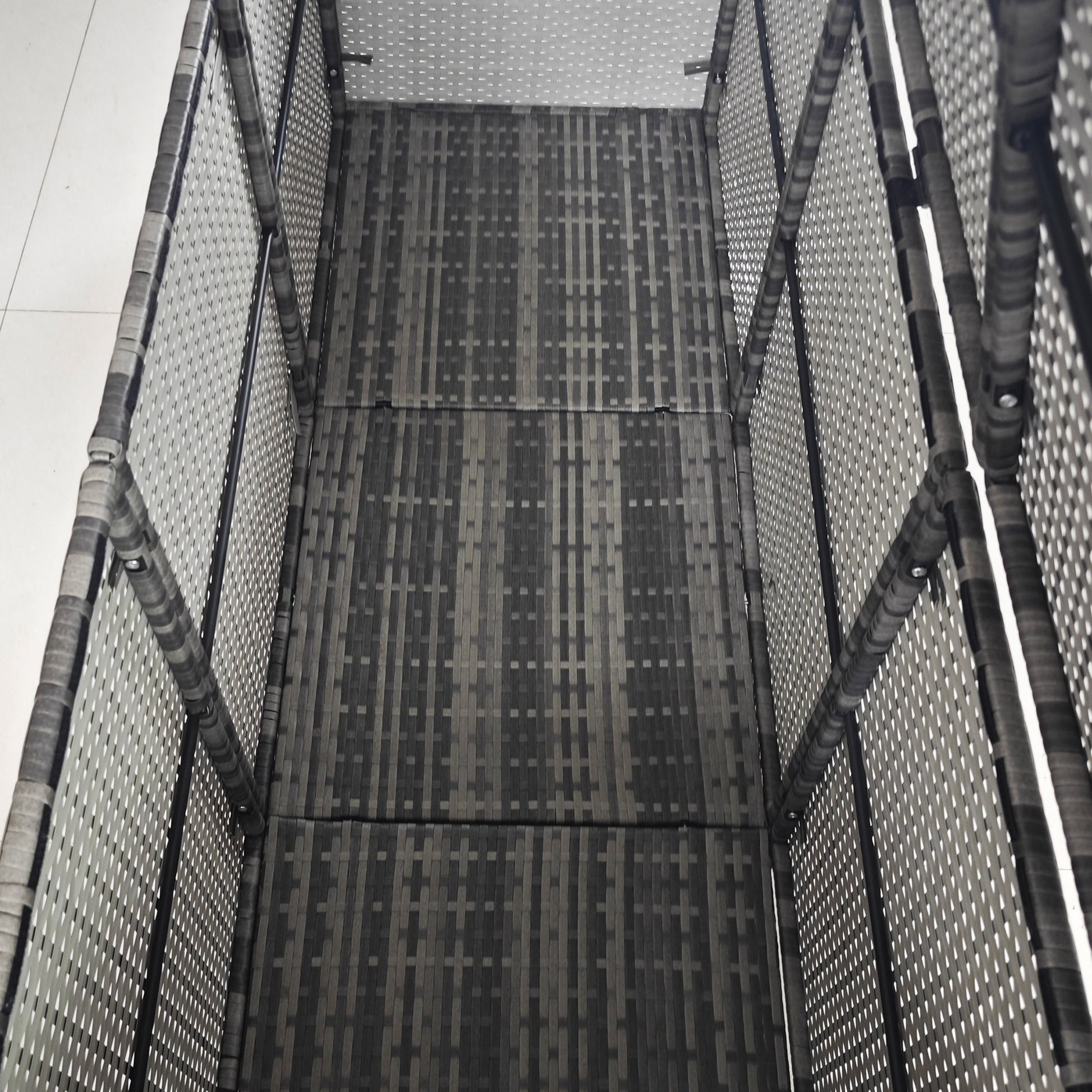 Outsunny 175 Gallon Outdoor Storage Box With Inner Liner, Pe Rattan Wicker Deck Box With Pneumatic Bar Lift For Indoor & Outdoor, Patio Furniture Cushions, Pool Toys, Garden Tools, Mixed Gray Grey Steel