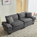 Corduroy Sofa Sleeper Couch Loveseat Sofa With Pillows Comfy Upholstered Deep Seat Sofa For Bedroom,Living Room,Apartment,Office,Dorm Grey Corduroy Grey Foam Upholstered 2 Seat