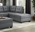 Modern Living Room 3 Piece Sectional Reversible Sofa Chaise Storage Ottoman Tufted Detail Dark Gray Microfiber Upholstered Drop Down Cup Holder Solid Wood Frame Furniture Dark Gray Microfiber Wood Primary Living Space Modern L Shaped Solid Wood 4 Seat