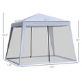 Outsunny 10'X10' Outdoor Canopy Tent, Slant Leg Sun Shelter With Mesh Sidewalls, Patio Tents For Parties, Grey Grey Steel